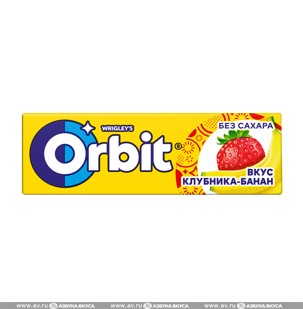 

Жевательная резинка Wrigley's Orbit клубника-банан 14г