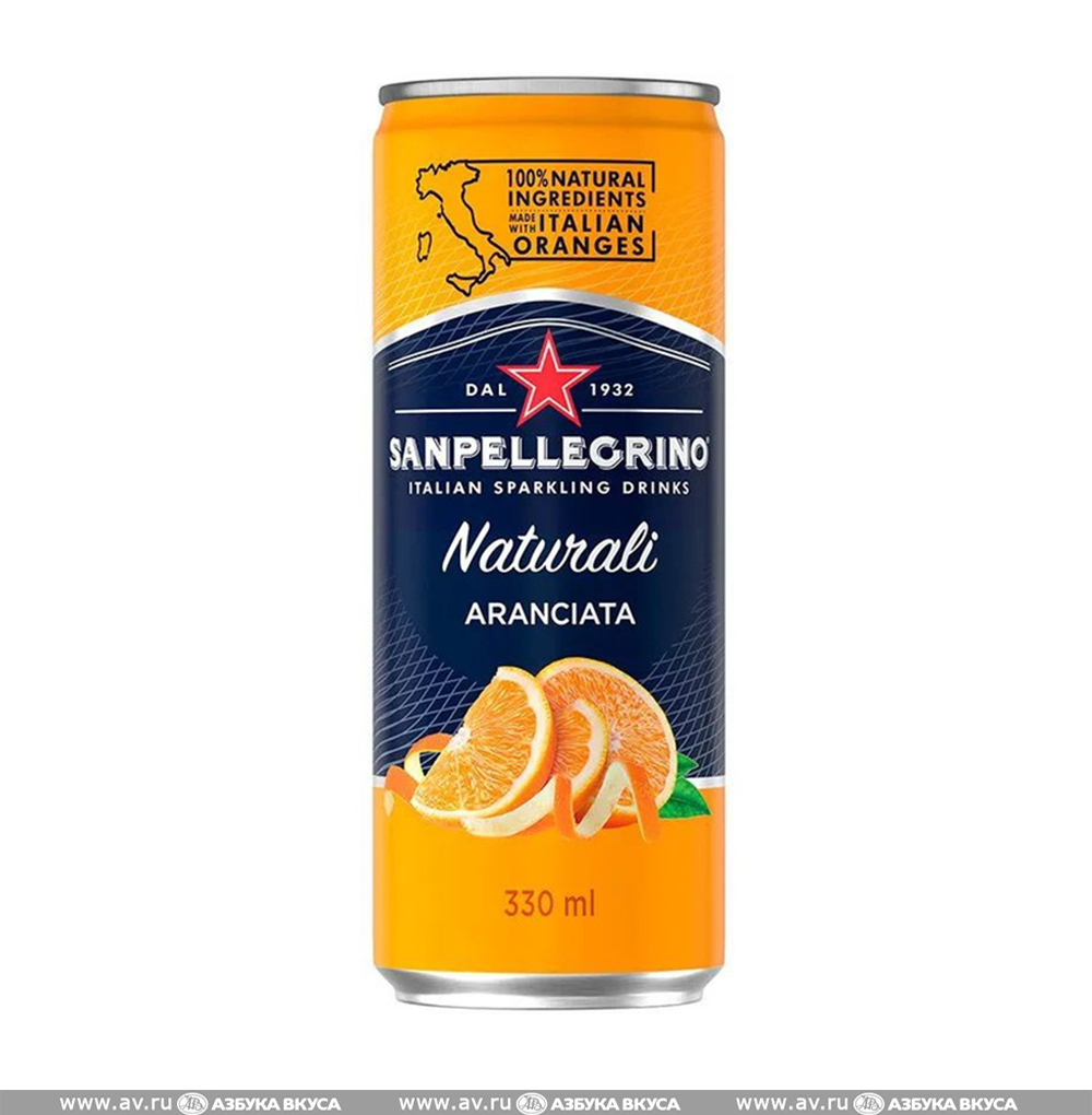 

Напиток газированный Aranciata, Sanpellegrino 0.33 л, Италия