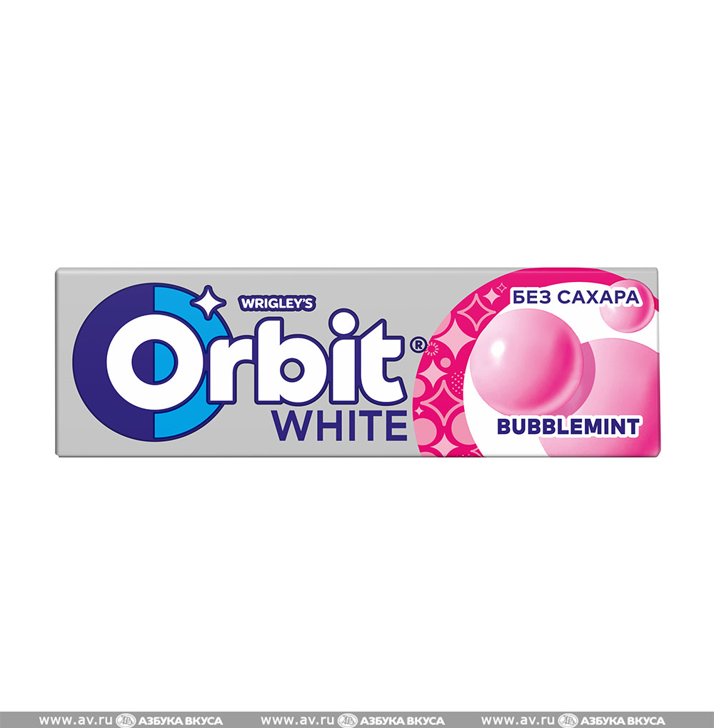 

Жевательная резинка Wrigley's Orbit Белоснежный Bubblemint подушечки 14г Россия