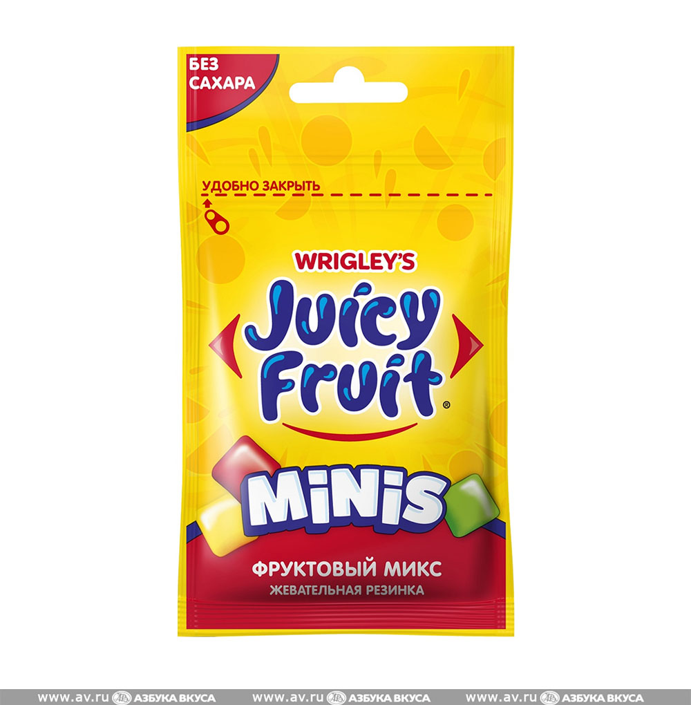 

Жевательная резинка Juicy Fruit Фруктовый микс minis Wrigley's 16 Россия