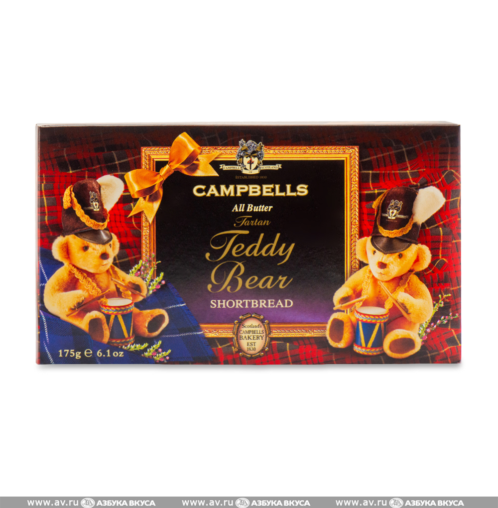 

Печенье песочное фигурное Campbells Tartan Teddy Bear 175 г, Великобритания