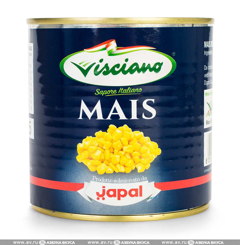 

Кукуруза консервированная, Visciano, 340 г, Италия