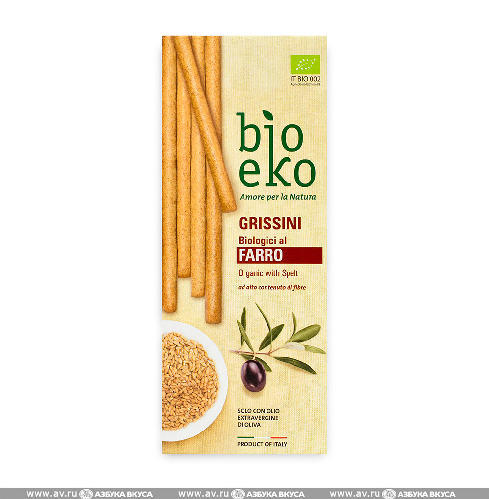 

Гриссини из цельнозерновой спельтовой муки БИО, EKO BIO, 125 г, Италия