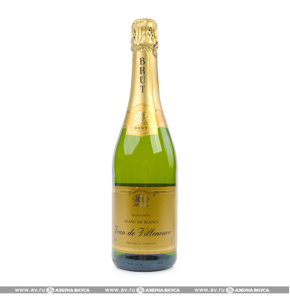 Изображение товара Игристое французское белое вино брют Jean de Villeneuve Blanc de Blancs Brut Veuve Ambal 0.75 L Изображение товара Игристое французское белое вино брют Jean de Villeneuve Blanc de Blancs Brut Veuve Ambal 0.75 L