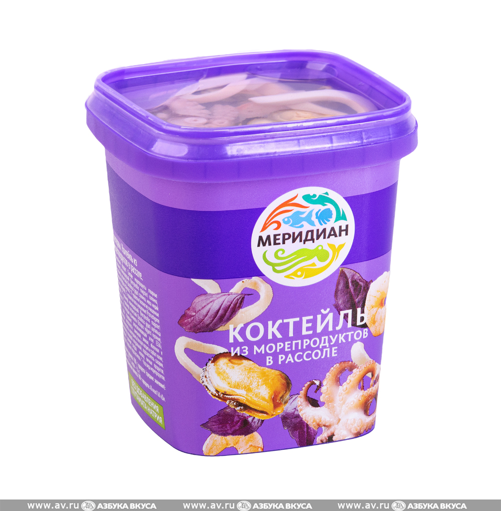 Изображение товара Коктейль из морепродуктов в рассоле, «Меридиан», 415 г, Россия
