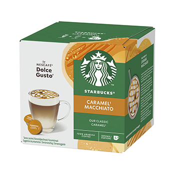 Изображение товара Кофе в капсулах Starbucks Caramel Macchiato Nescafe Dolce Gusto, 12 капсул, Швейцария