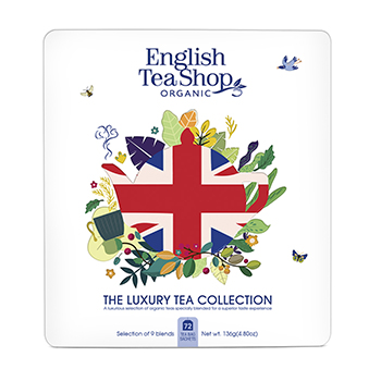 Изображение товара Набор чаёв Union Jack, 9 вкусов, English Tea Shop, 72 пакетика, Шри-Ланка