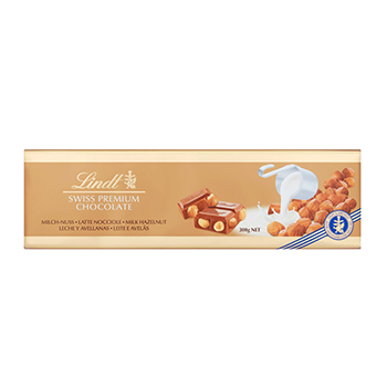 Изображение товара Шоколад молочный Gold с цельным фундуком, Lindt, 300 г, Швейцария