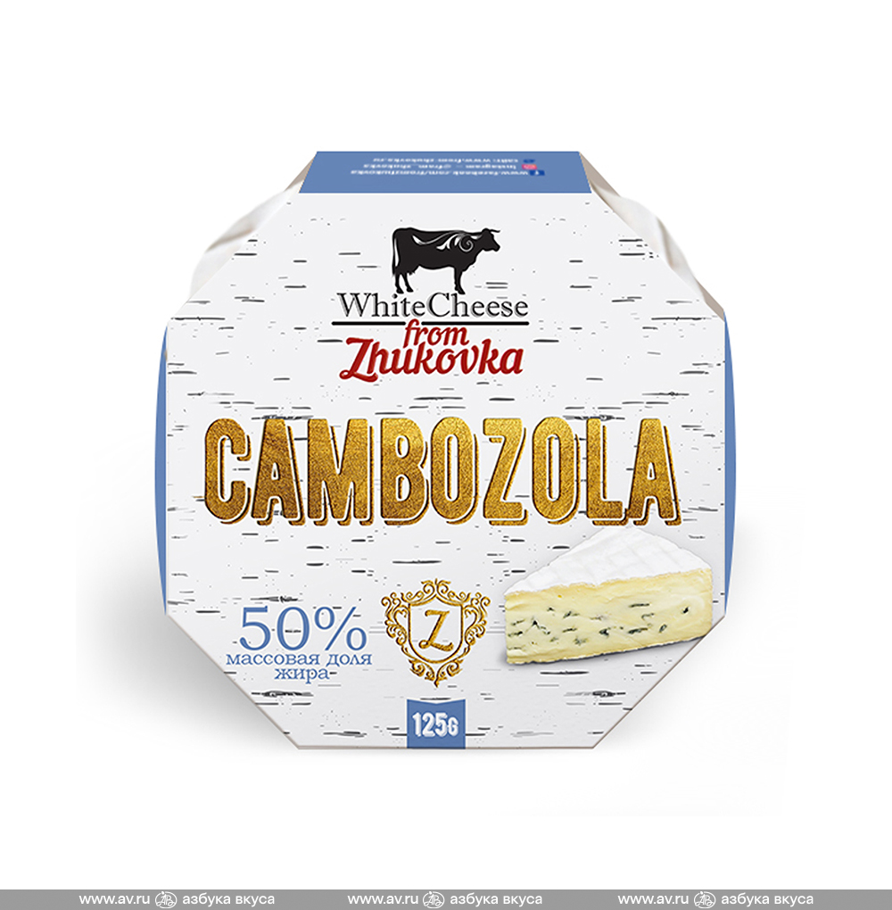 Изображение товара Сыр мягкий Камбоцола с голубой плесенью 50%, «WhiteCheese from Zhukovka», Россия БЗМЖ
