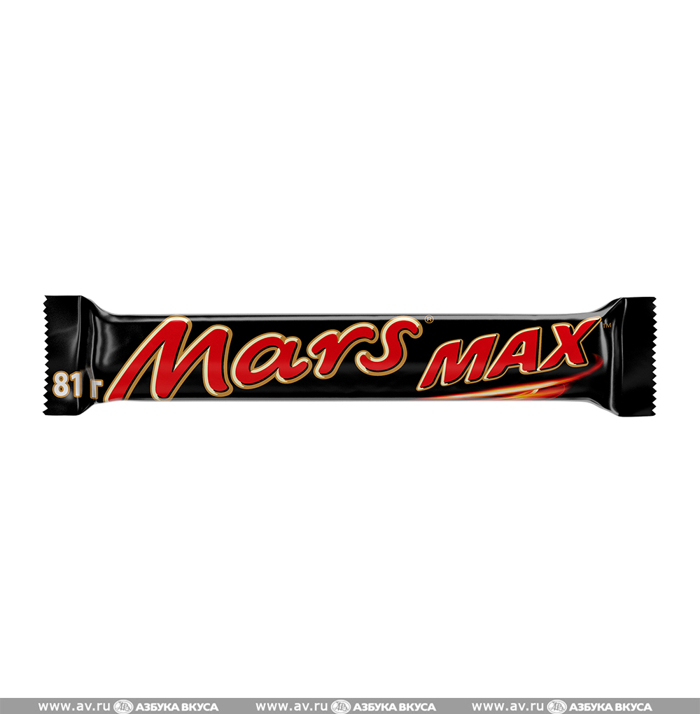 Изображение товара Шоколадный батончик Max, Mars, 81 г, Россия Изображение товара Шоколадный батончик Max, Mars, 81 г, Россия