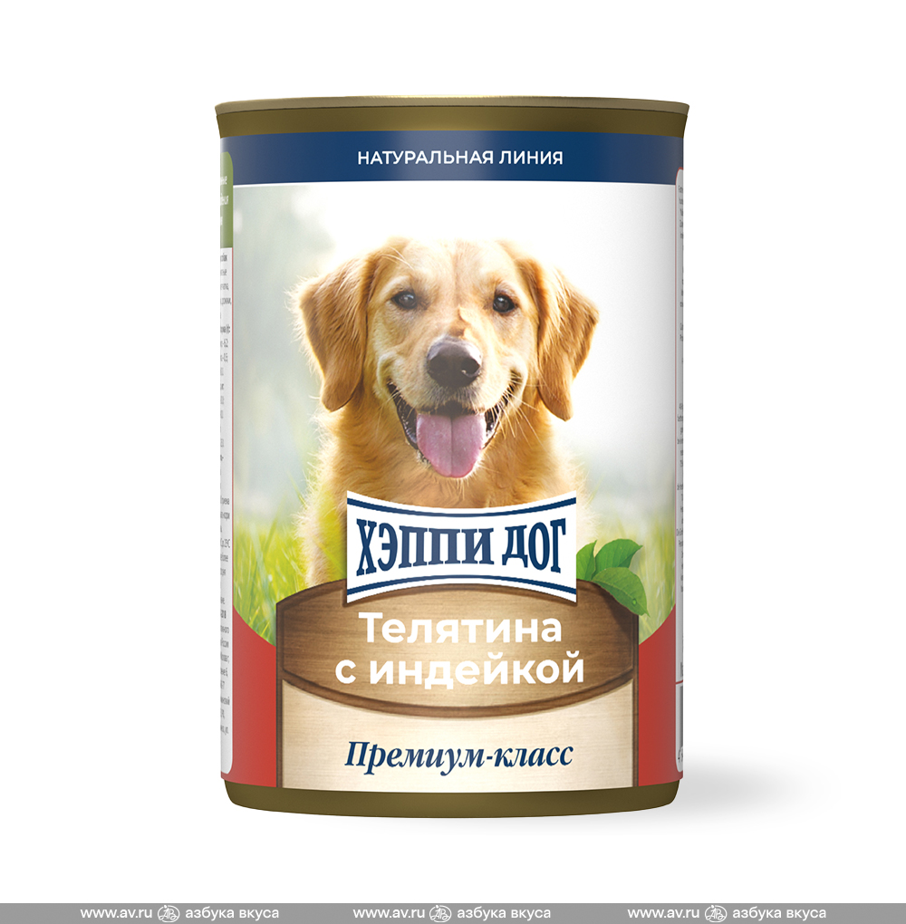Изображение товара Корм влажный для собак Happy Dog телятина с индейкой 0,41 кг, Россия Изображение товара Корм влажный для собак Happy Dog телятина с индейкой 0,41 кг, Россия