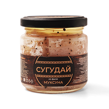 Изображение товара Сугудай из муксуна в масле, «Деликатесы Севера», 190 г, Россия