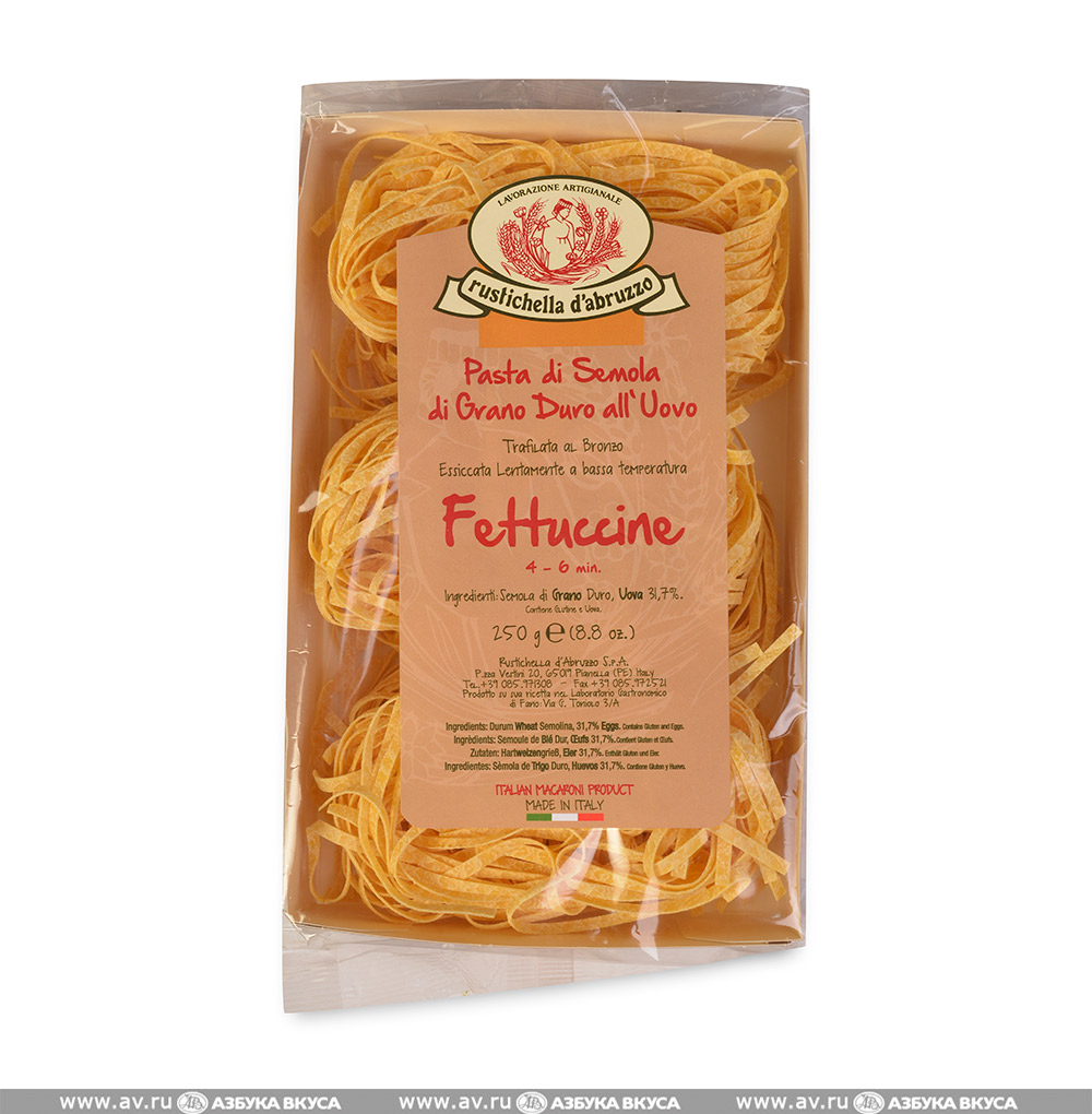 Изображение товара Макаронные изделия яичные Fettuccine, Rustichella D’Abruzzo, 250 г, Италия