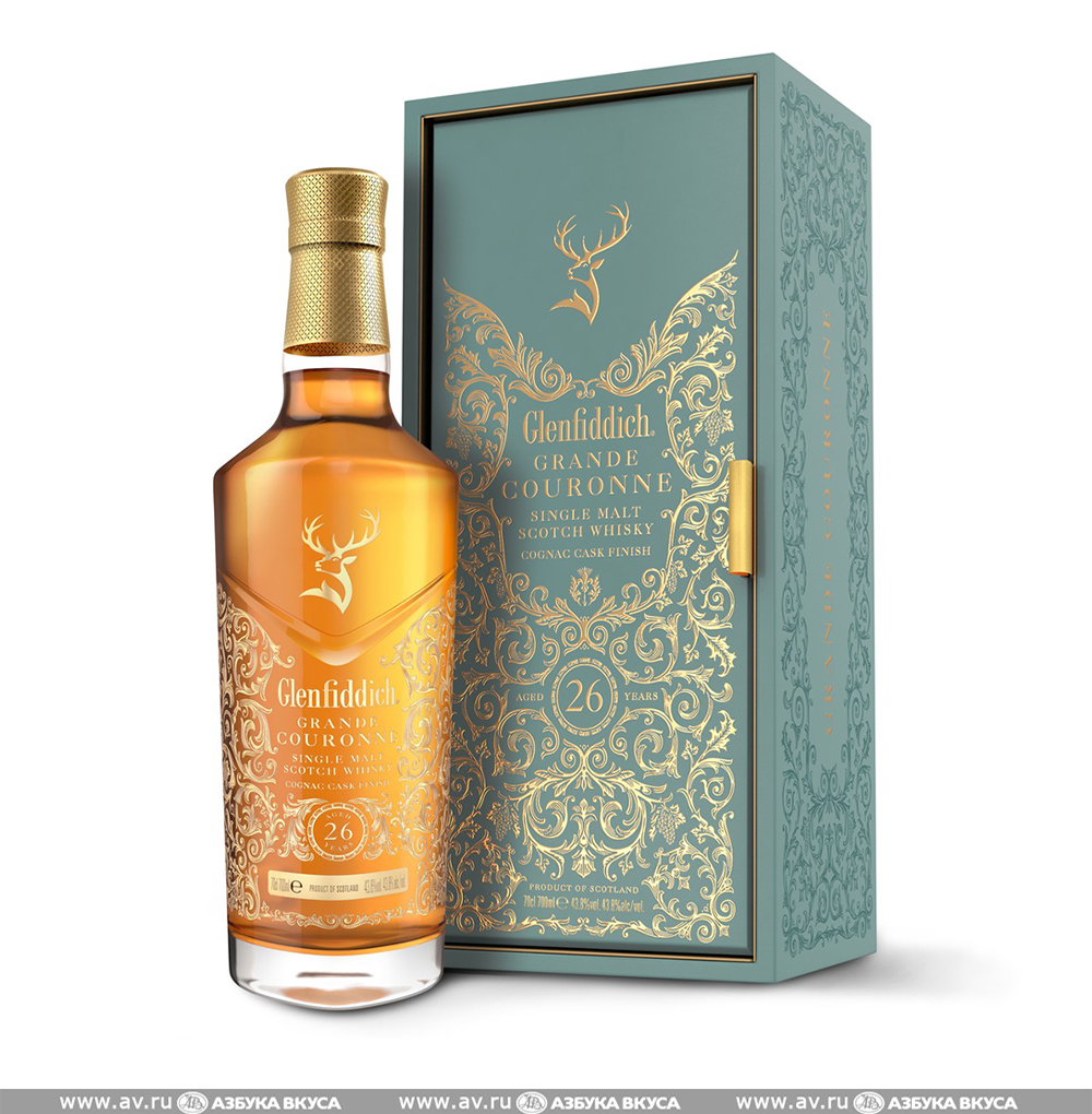 Изображение товара Виски шотландский Glenfiddich Grande Couronne Speyside Single Malt 26 YO 43.8%, 0.7 L, в тубе Изображение товара Виски шотландский Glenfiddich Grande Couronne Speyside Single Malt 26 YO 43.8%, 0.7 L, в тубе