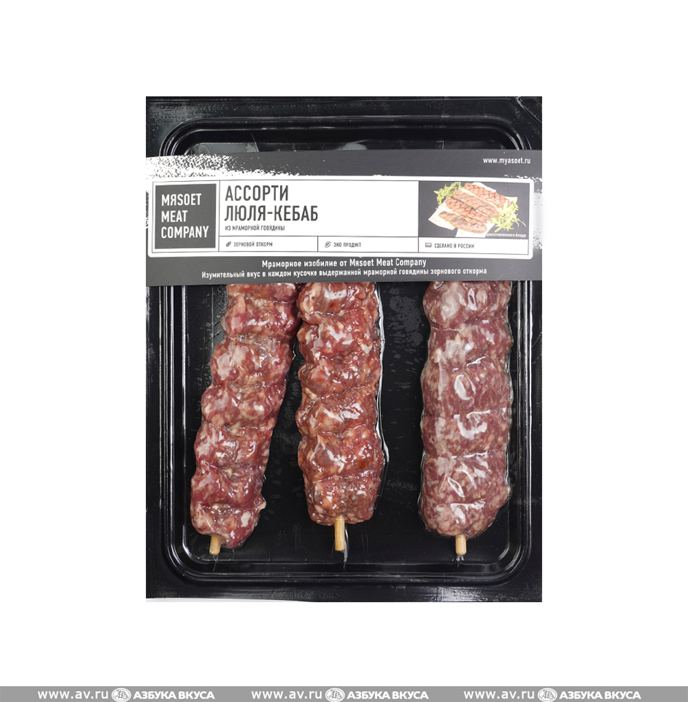 Изображение товара Ассорти люля-кебаб из мраморной говядины MЯSOET MEAT COMPANY 270г, Россия