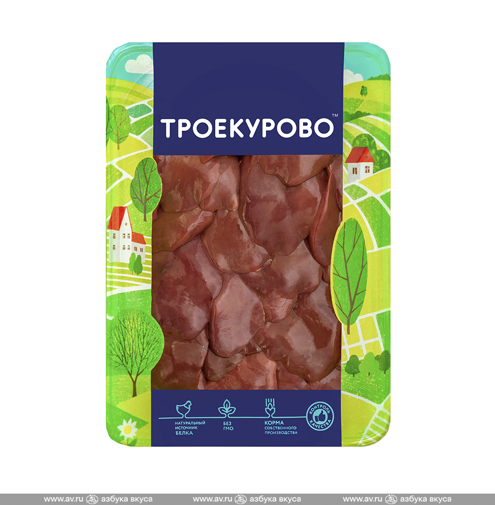 Изображение товара Печень куриная, «Троекурово», 500 г, Россия