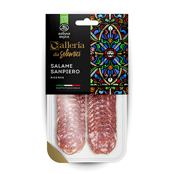 Изображение товара Колбаса сыровяленая Sanpiero, Solemici, 70 г, сервировочная нарезка, Россия