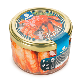 Изображение товара Мясо краба Широта 50 в солевой заливке PREMIUM 220 г, Россия