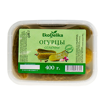 Огурцы солёные, EkoDelika, 400 г, Россия