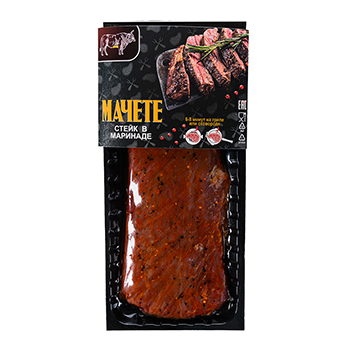 Изображение товара Стейк Мачете из говядины в маринаде Алабама Открытый огонь 200 г, Россия