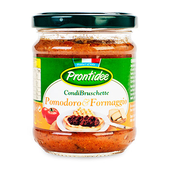 Изображение товара Брускетта CondiBruschette с сушёными томатами и сыром, Prontidee, 180 г, Италия