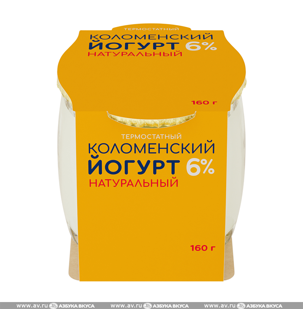 Изображение товара Йогурт натуральный термостатный 6%, «Коломенский», 160 г, Россия, БЗМЖ Изображение товара Йогурт натуральный термостатный 6%, «Коломенский», 160 г, Россия, БЗМЖ