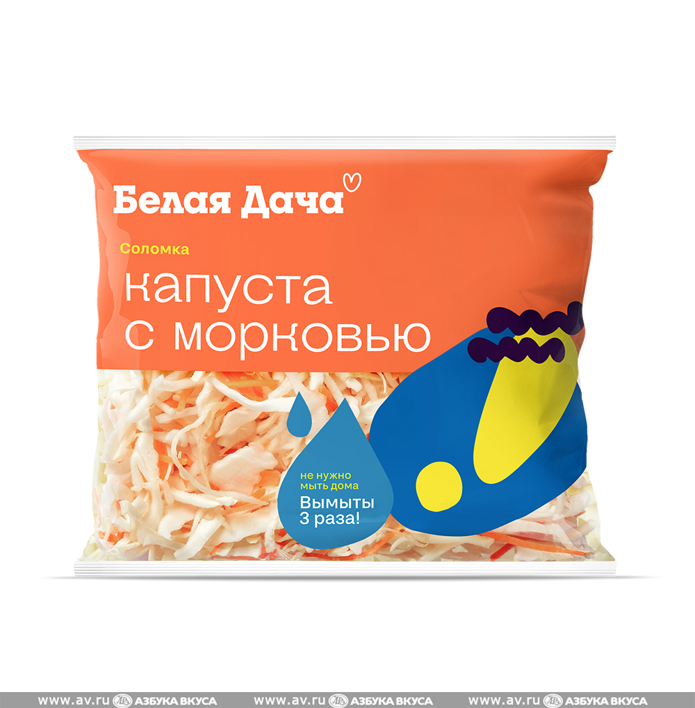 Изображение товара Смесь овощей «Белокочанная капуста и морковь», «Белая Дача», 200 г, Россия