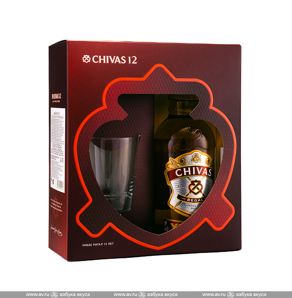 Изображение товара Виски шотландский Chivas Regal 12 YO, 0.75 L, п/у + бокал