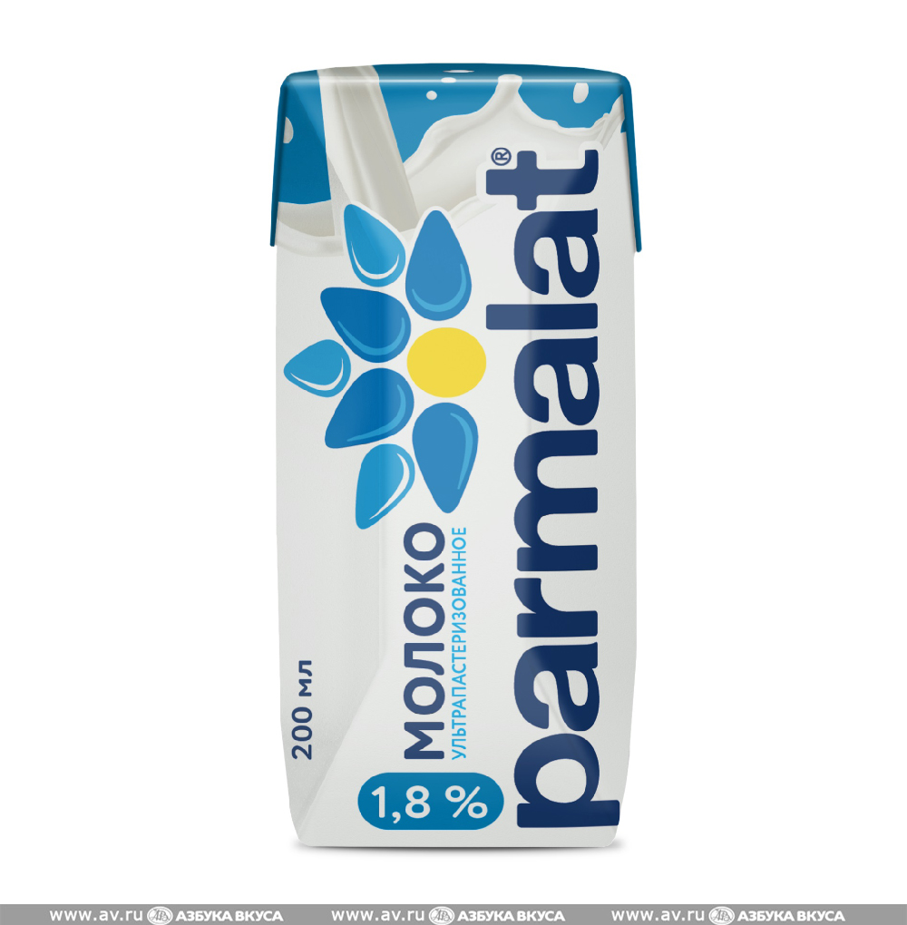 Изображение товара Молоко питьевое ультрапастеризованное, м.д.ж. 1.8%, Parmalat, 0.2 л, Россия, БЗМЖ