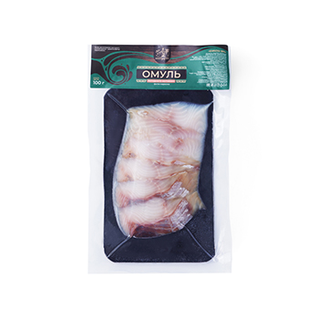 Изображение товара Омуль филе холодного копчения, «Деликатесы Севера», 100 г, нарезка, Россия