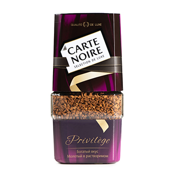 Изображение товара Кофе растворимый Privilege с добавлением молотого, Carte Noire, 95 г, Россия