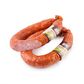 Изображение товара Колбаса полукопчёная «Хуторская трапеза» категория А, «Дело вкуса», Россия