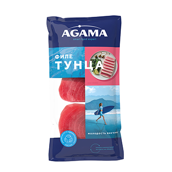 Изображение товара Тунец филе замороженное, Agama, 400 г, Россия
