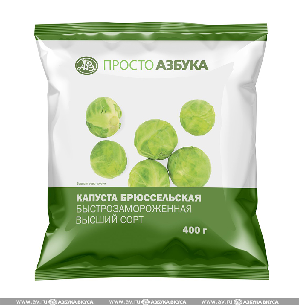 Изображение товара Капуста брюссельская быстрозамороженная, «Просто Азбука», 400 г, Россия Изображение товара Капуста брюссельская быстрозамороженная, «Просто Азбука», 400 г, Россия