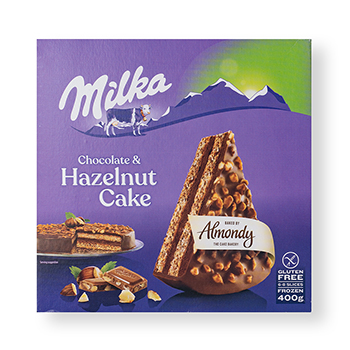 Изображение товара Торт шоколадный с фундуком замороженный, Milka, 400 г, Швеция