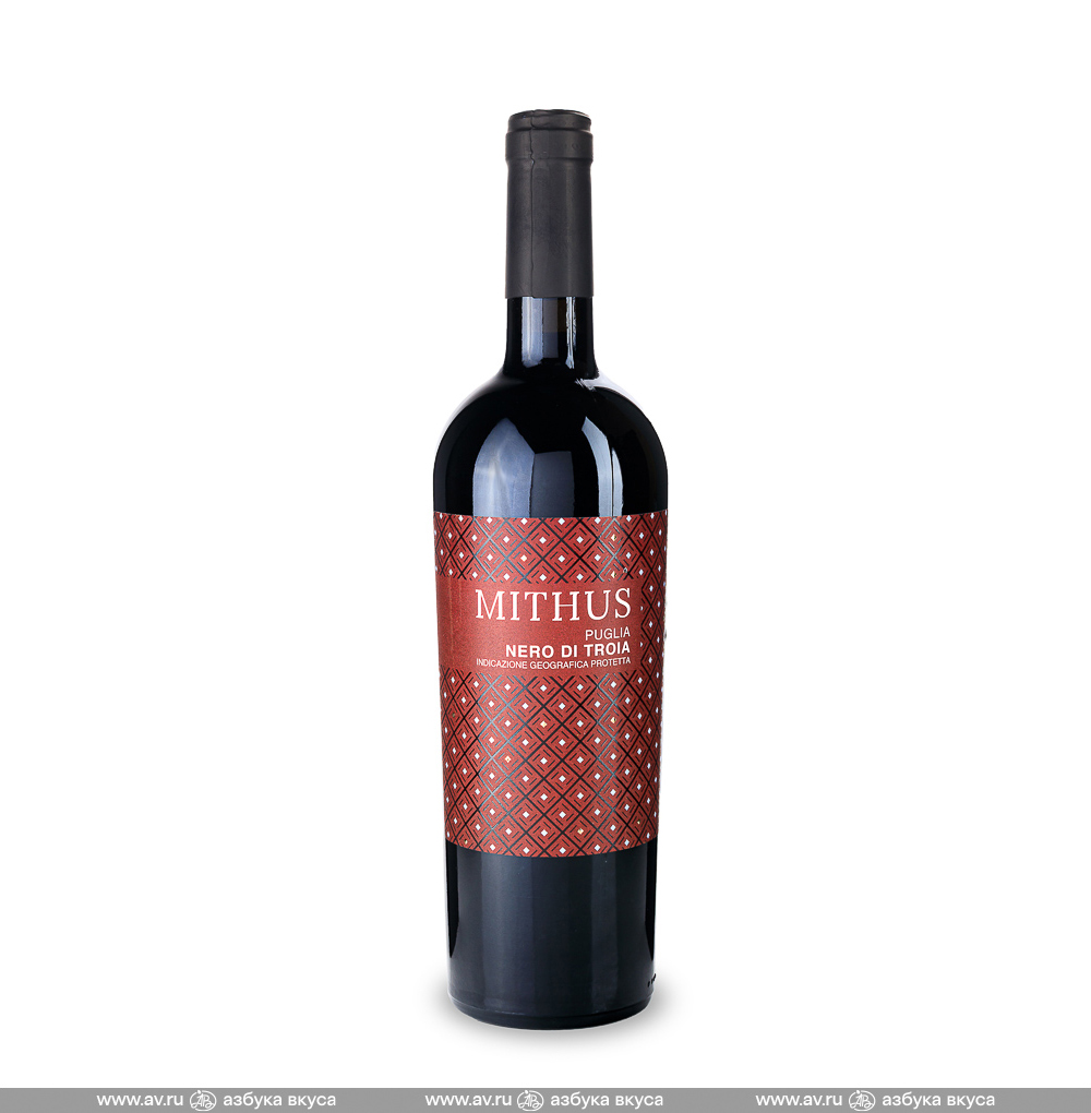Изображение товара Вино итальянское красное п/сух IGT Puglia Mithus Nero di Troia Fantini, 0.75 L Изображение товара Вино итальянское красное п/сух IGT Puglia Mithus Nero di Troia Fantini, 0.75 L