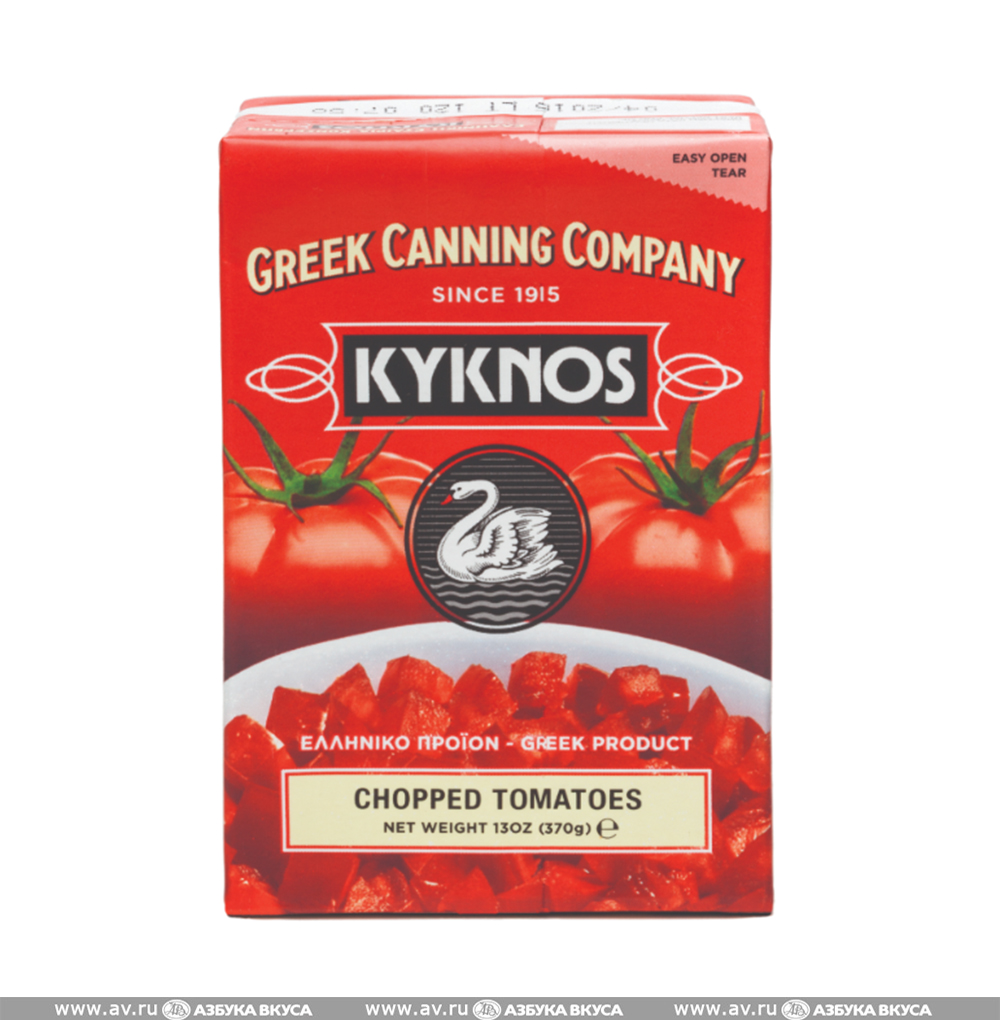 Изображение товара Томаты резаные в собственном соку, Kyknos, 370 г, Греция