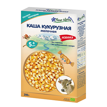 Изображение товара Каша молочная кукурузная, с 5 месяцев, Fleur Alpine, 200 г, Германия