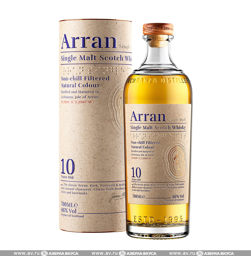 Изображение товара Виски шотландский Arran Islay Single Malt 10 YO 46 %, 0.7 L, в тубе Изображение товара Виски шотландский Arran Islay Single Malt 10 YO 46 %, 0.7 L, в тубе