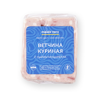 Изображение товара Ветчина куриная с сыром моцарелла, Maiale Nero, 350 г, Россия