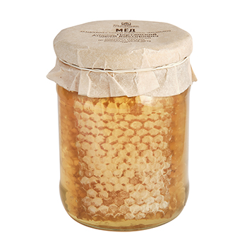 Изображение товара Мёд акациевый натуральный с сотой (черноклён), «Пчельник», 620 г, Россия