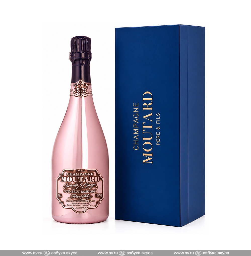 Изображение товара Игристое вино французское розовое брют AOC Champagne Moutard Cuvee 6 Cepages d'Or Rose Brut, 0.75 L Изображение товара Игристое вино французское розовое брют AOC Champagne Moutard Cuvee 6 Cepages d'Or Rose Brut, 0.75 L