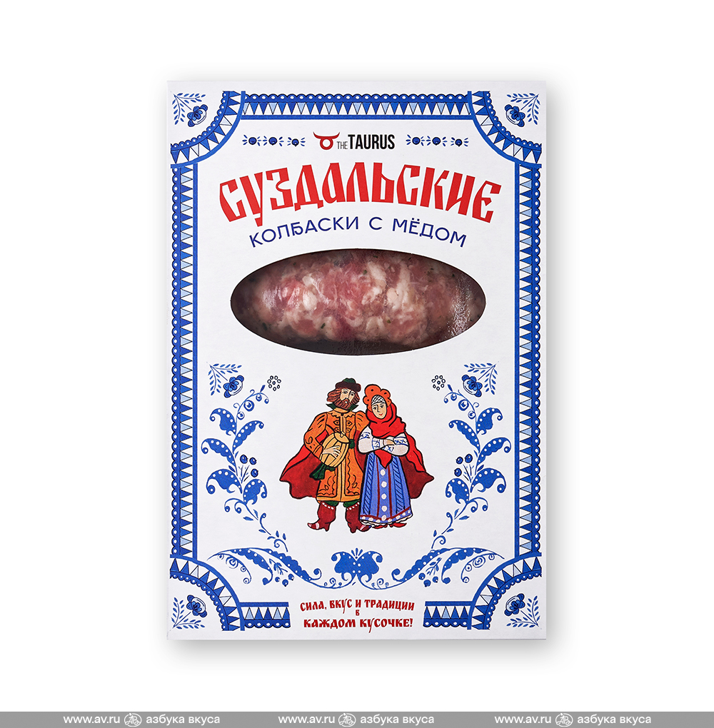 Изображение товара Колбаски из свинины «Суздальские» с мёдом, TAURUS, 400 г, Россия