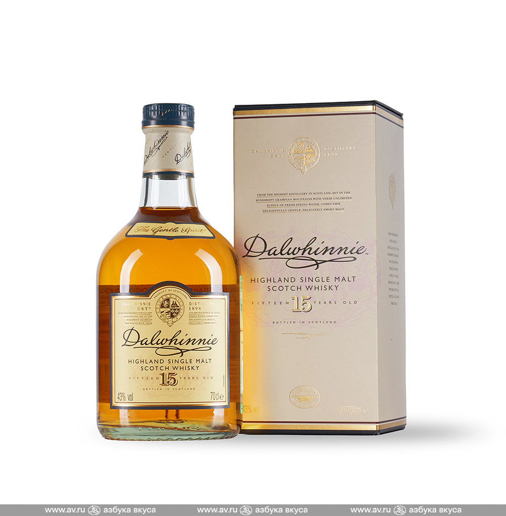 Изображение товара Виски шотландский Dalwhinnie Highland Single Malt 15 YO 43%, 0.7 L, п/у Изображение товара Виски шотландский Dalwhinnie Highland Single Malt 15 YO 43%, 0.7 L, п/у
