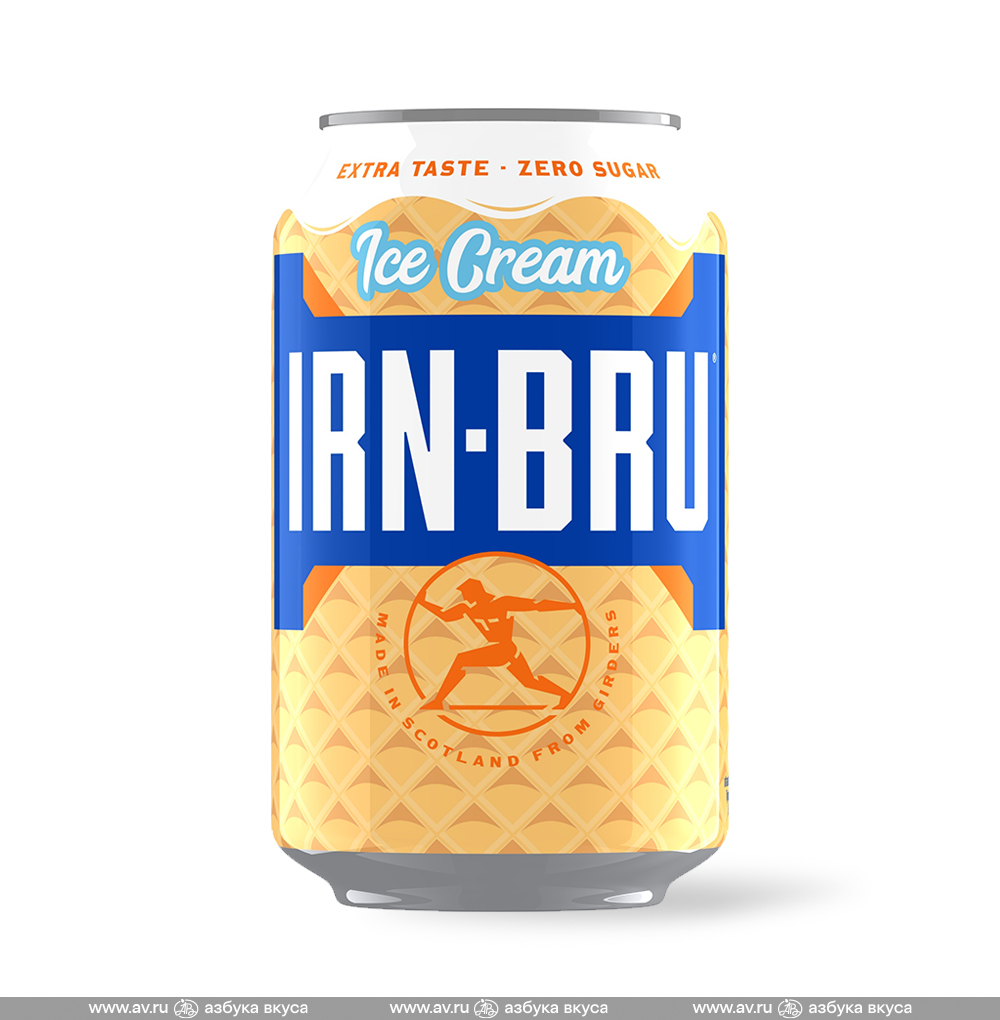 Изображение товара Напиток газированный Zero Ice Cream, Irn Bru, 0.33 л, Великобритания Изображение товара Напиток газированный Zero Ice Cream, Irn Bru, 0.33 л, Великобритания