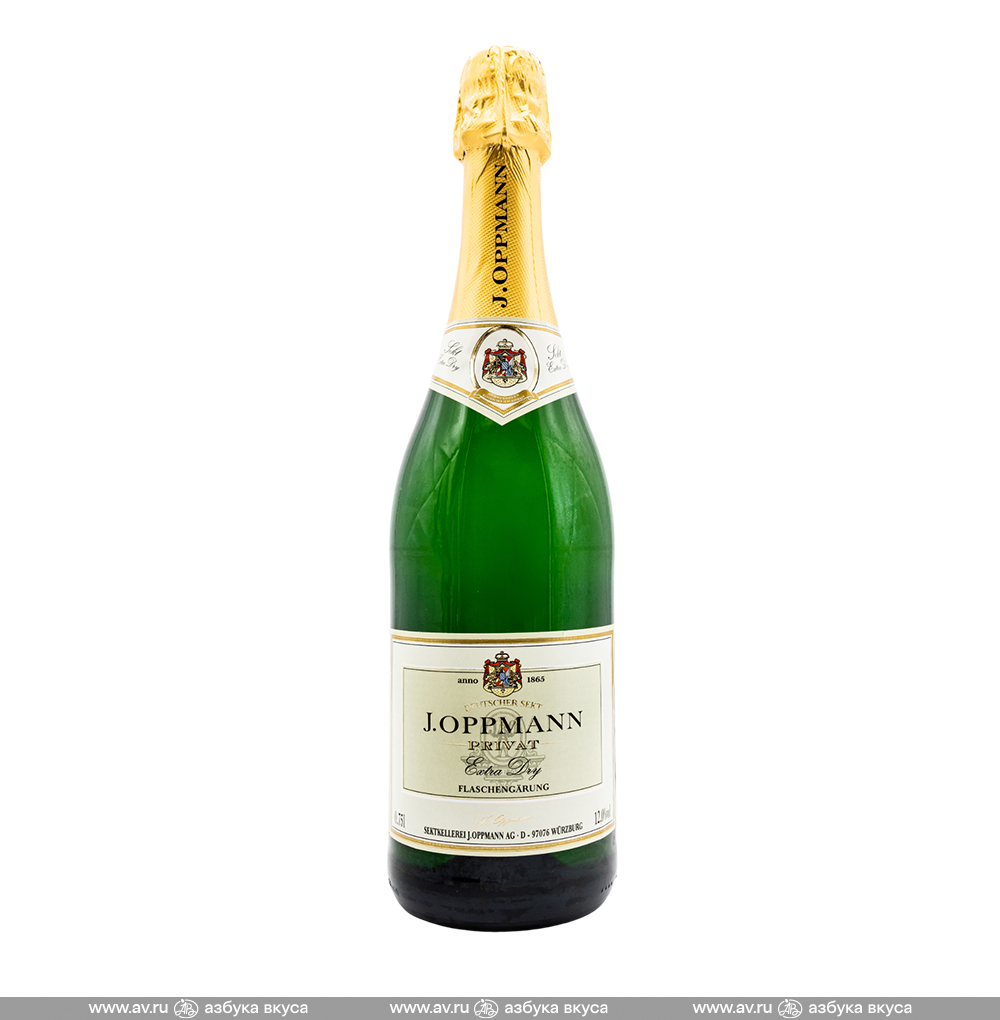 Изображение товара Игристое вино немецкое белое сухое Privat Deutscher Sekt Extra Dry J.Oppmann, 0.75 L Изображение товара Игристое вино немецкое белое сухое Privat Deutscher Sekt Extra Dry J.Oppmann, 0.75 L