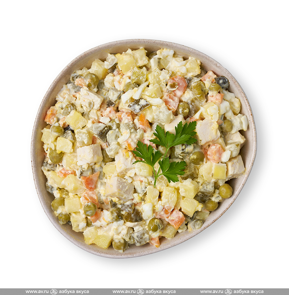 Изображение товара Салат оливье с перепёлкой, «Азбука вкуса», 350 г, Россия Изображение товара Салат оливье с перепёлкой, «Азбука вкуса», 350 г, Россия