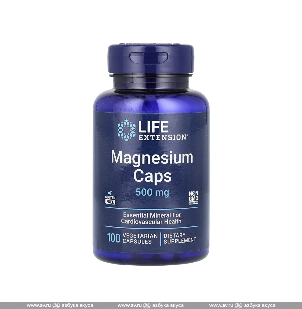 Изображение товара БАД Life Extension Magnesium Caps 500 мг Магний, Quality Supplements and Vitamins, 100 капсул, США Изображение товара БАД Life Extension Magnesium Caps 500 мг Магний, Quality Supplements and Vitamins, 100 капсул, США