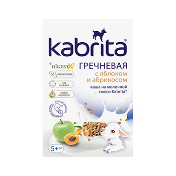 Изображение товара Каша гречневая на козьем молоке с яблоком и абрикосом с 5 месяцев, Kabrita, 180 г, Португалия