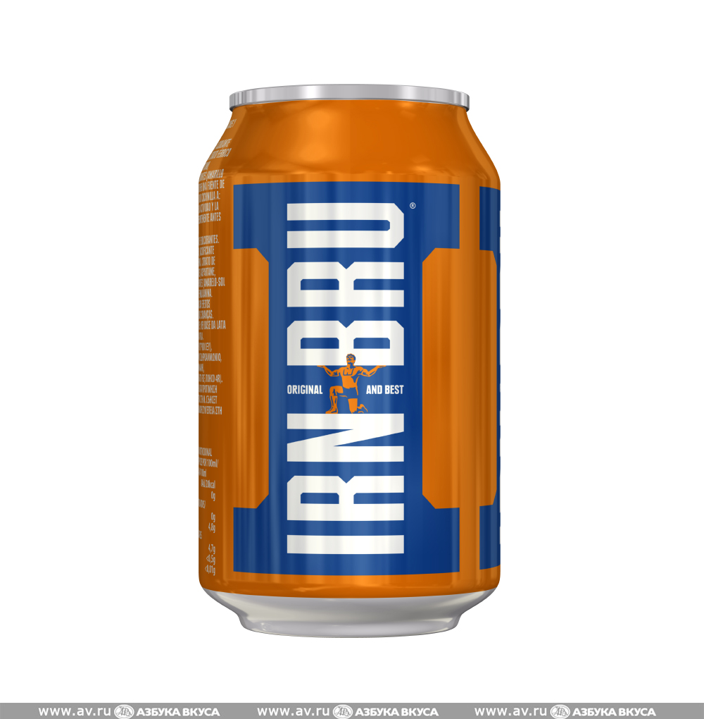 Изображение товара Напиток газированный Irn Bru AG Barr p.l.c. 0.33л, Великобритания Изображение товара Напиток газированный Irn Bru AG Barr p.l.c. 0.33л, Великобритания